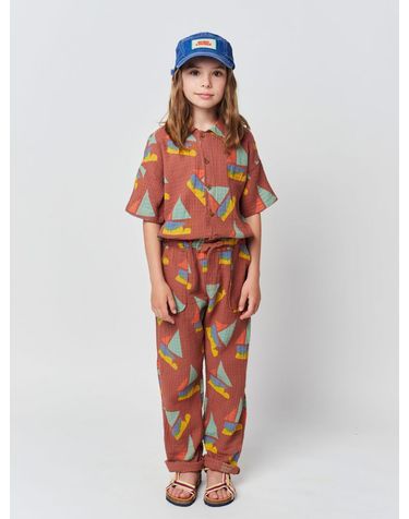 [BOBO CHOSES] 보보쇼즈 23SS 키즈 점프수트 Multicolor Sail Boat overall 123AC122