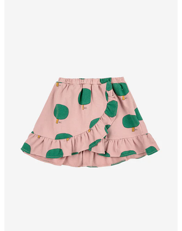 [BOBO CHOSES] 보보쇼즈 23FW 키즈 스커트 Green Tree all over ruffle skirt 223AC096 (기모)