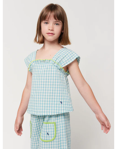 	 [BOBO CHOSES] 보보쇼즈 24SS 키즈 블라우스 Vichy woven top 124AC030