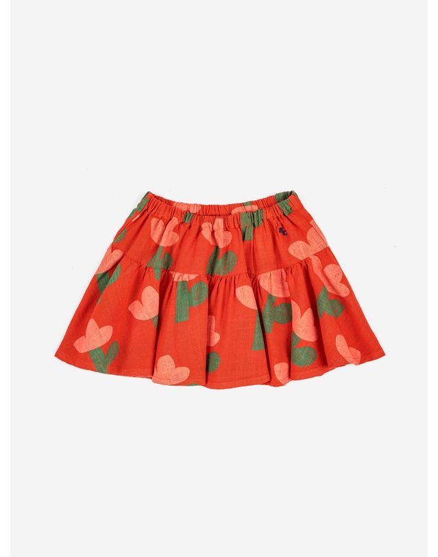 보보쇼즈 [BOBO CHOSES] 보보쇼즈 23SS 키즈스커트 Sea Flower skirt 123AC112 레드 착용컷