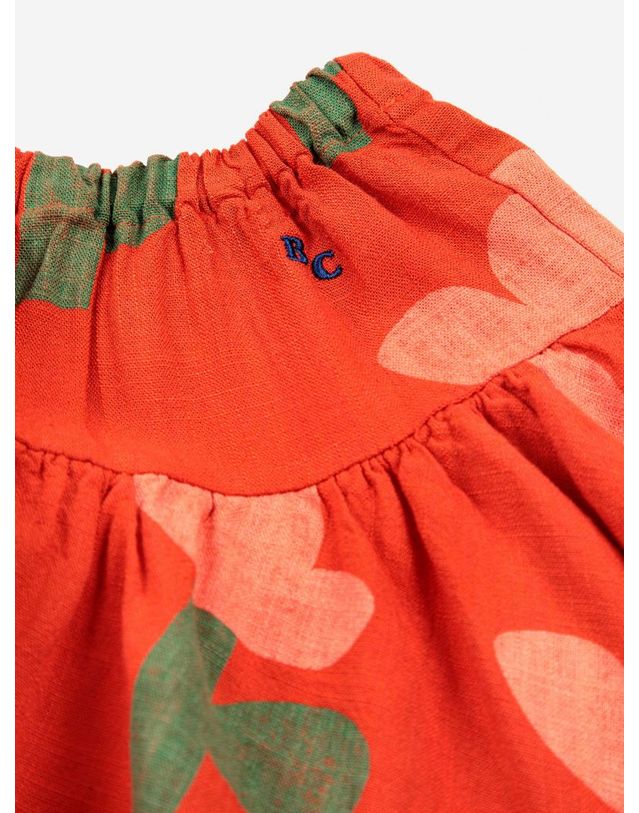 보보쇼즈 [BOBO CHOSES] 보보쇼즈 23SS 키즈스커트 Sea Flower skirt 123AC112 레드 착용컷