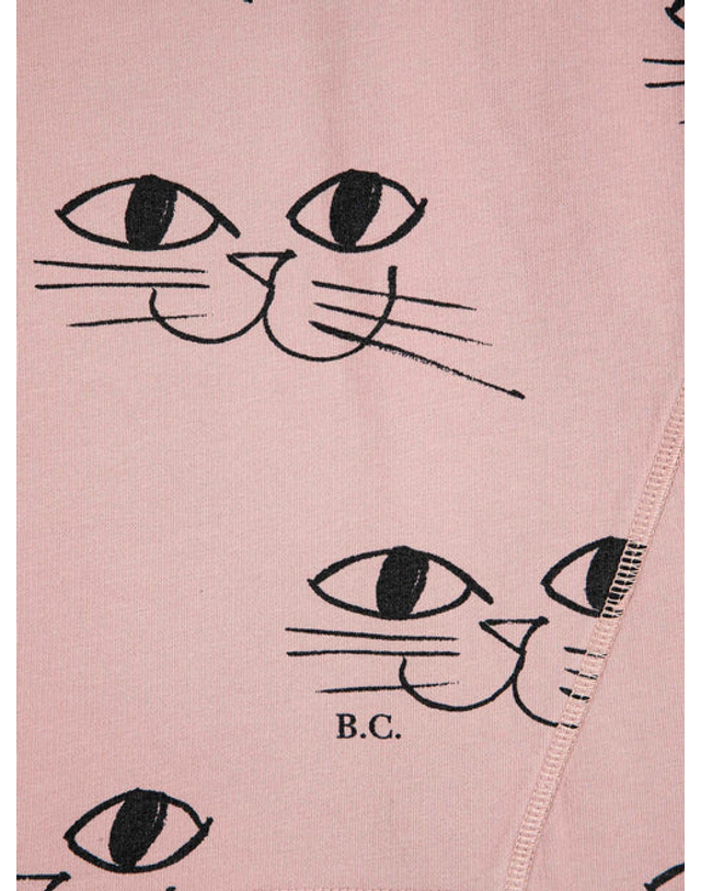 보보쇼즈 [BOBO CHOSES] 보보쇼즈 23FW 키즈 티셔츠 Smiling Cat cropped sweatshirt 223AC047 (기모) 착용컷