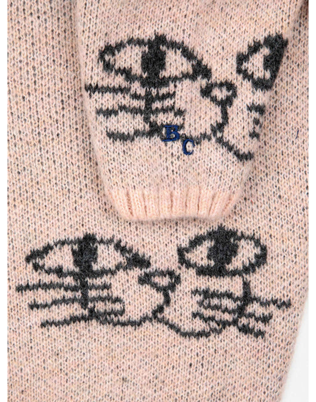 보보쇼즈 [BOBO CHOSES] 보보쇼즈 23FW 키즈 니트 Smiling Cat all over jacquard jumper 223AC117 착용컷