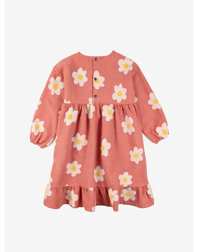 보보쇼즈 [BOBO CHOSES] 보보쇼즈 23FW 키즈 원피스 Big Flower all over woven dress 223AC106 청록 착용컷