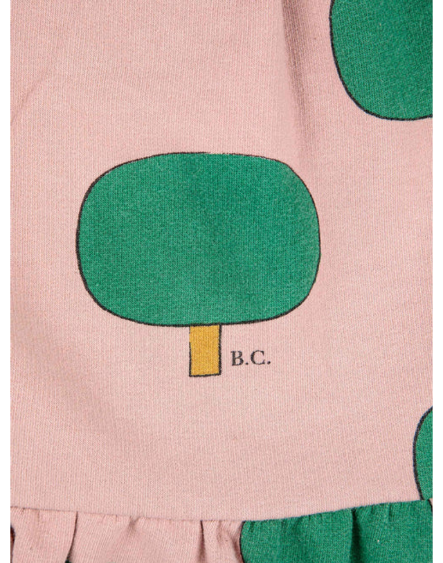 보보쇼즈 [BOBO CHOSES] 보보쇼즈 23FW 키즈 스커트 Green Tree all over ruffle skirt 223AC096 (기모) 레드 착용컷