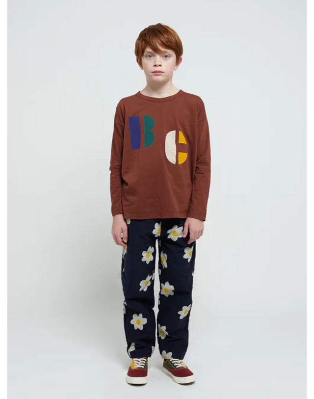 보보쇼즈 [BOBO CHOSES] 보보쇼즈 23FW 키즈 배기 팬츠 Big Flower all over baggy pants 223AC080 착용컷