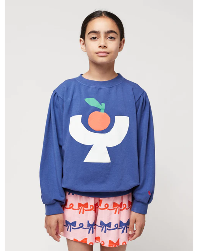 보보쇼즈 [BOBO CHOSES] 보보쇼즈 24SS 키즈 맨투맨 Tomato Plate sweatshirt 124AC050 착용컷