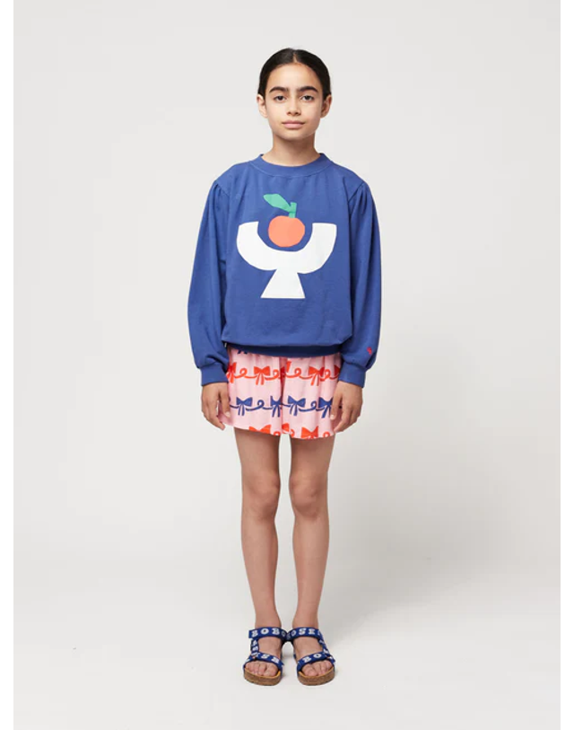보보쇼즈 [BOBO CHOSES] 보보쇼즈 24SS 키즈 맨투맨 Tomato Plate sweatshirt 124AC050 착용컷
