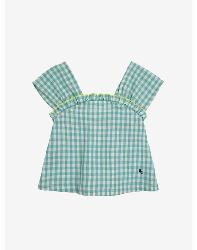 보보쇼즈 [BOBO CHOSES] 보보쇼즈 24SS 키즈 블라우스 Vichy woven top 124AC030 착용컷