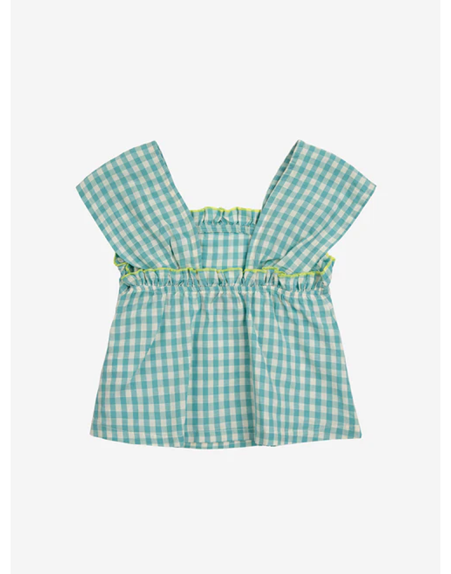 보보쇼즈 [BOBO CHOSES] 보보쇼즈 24SS 키즈 블라우스 Vichy woven top 124AC030 착용컷
