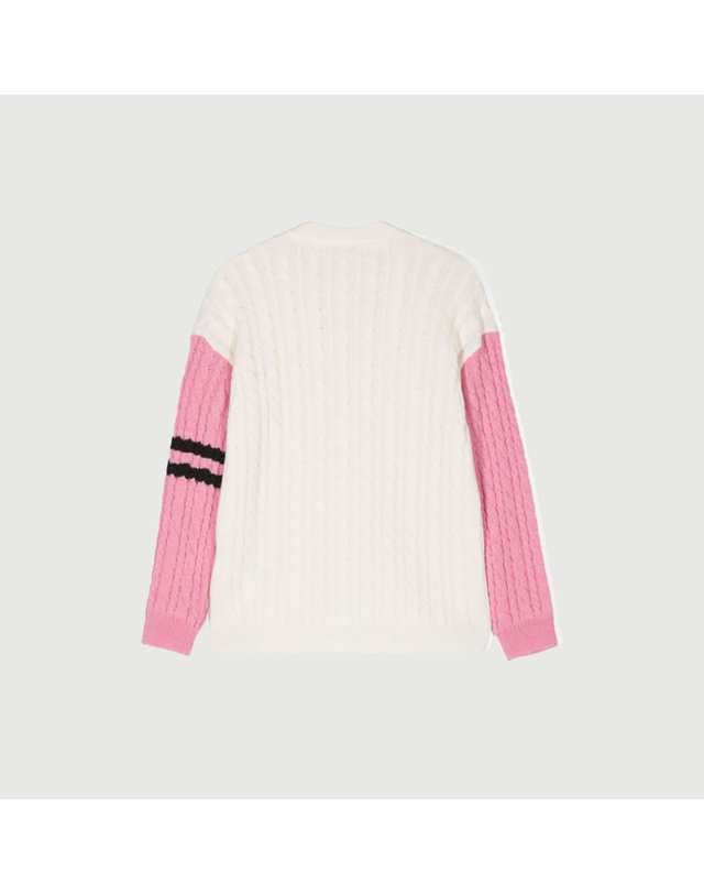 엠에스지엠 키즈 엠에스지엠키즈 MSGM KIDS 24FW 키즈 가디건 KNIT CARDIGAN GIRL F4MSJGCA197 노랑 착용컷