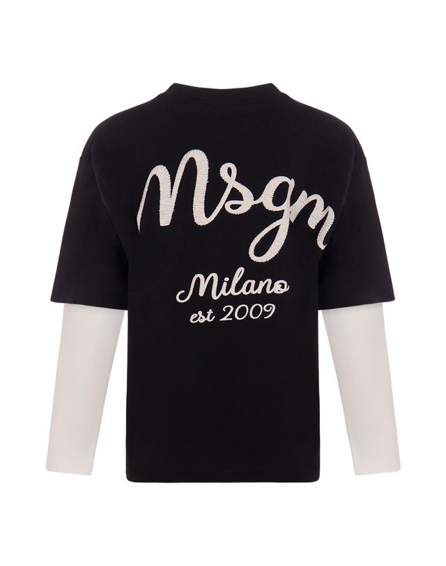 엠에스지엠 키즈 엠에스지엠키즈 MSGM KIDS 25FW 키즈 긴팔 티셔츠 JERSEY T-SHIRT F5MSJBTH257 착용컷