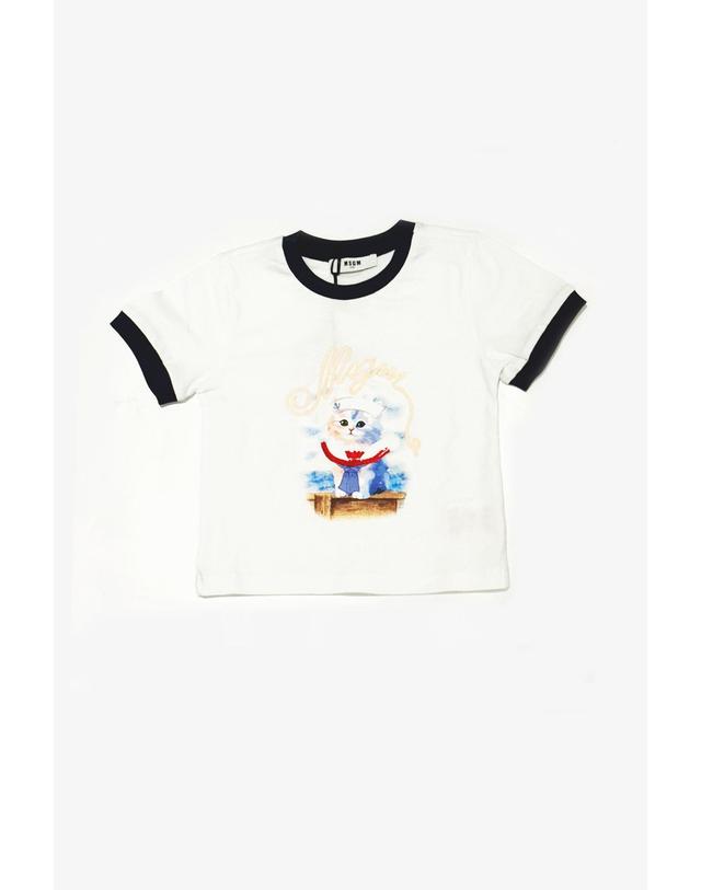 엠에스지엠 키즈 엠에스지엠키즈 MSGM KIDS 26SS 키즈 반팔 티셔츠 HAND EMBROIDERY JERSEY T-SHIRT GIRL S6MSJGTH016 (3컬러) 착용컷