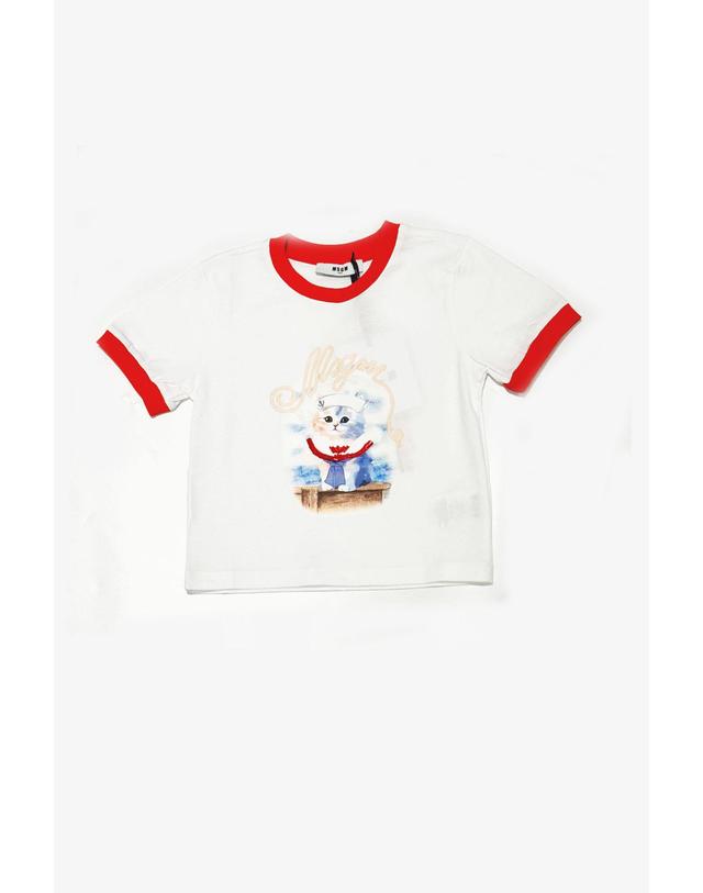 엠에스지엠 키즈 엠에스지엠키즈 MSGM KIDS 26SS 키즈 반팔 티셔츠 HAND EMBROIDERY JERSEY T-SHIRT GIRL S6MSJGTH016 (3컬러) 착용컷