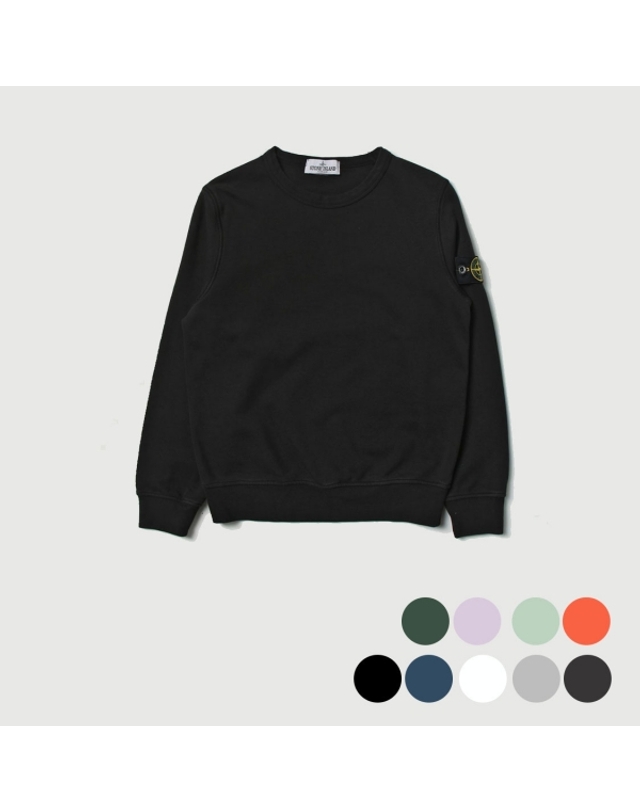 스톤아일랜드키즈 [STONE ISLAND] 스톤아일랜드 키즈 와펜 맨투맨 781661340 (9 COLOR) 화이트 착용컷