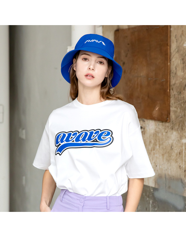 어베이브 [어베이브] 골프 테니스 여성 빅로고 박스라운드 티셔츠 화이트 착용컷