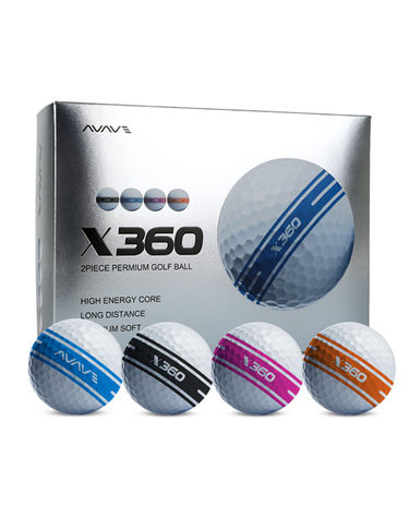 [어베이브] X360 2피스 360도 퍼팅라인 골프공 1더즌 (12구)