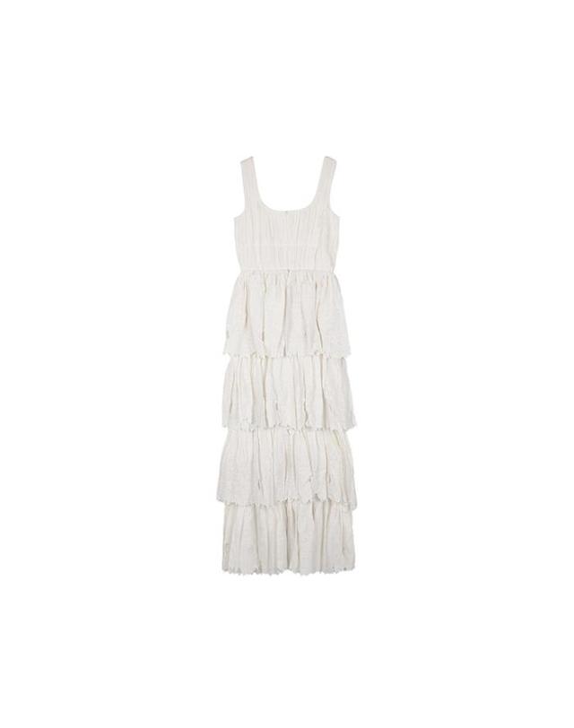 타치클로징 타치클로딩 여성 MIDI BICOLOR DRESS 베이지 Nasser-BEIV 아이보리 착용컷