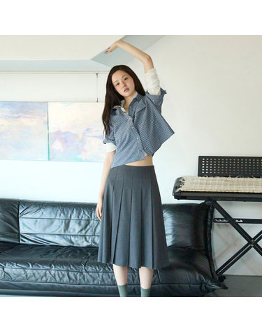 플리츠 미디 스커트_AWWSKQ11030
