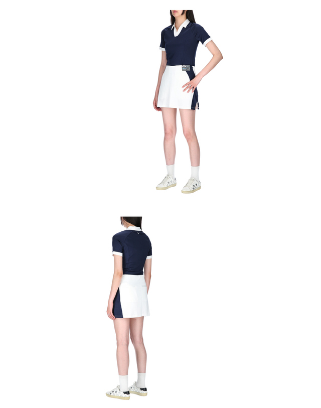 캘러웨이 캘러웨이 컬러블록 스커트 CGKBSD39 123 여성 치마바지 착용컷