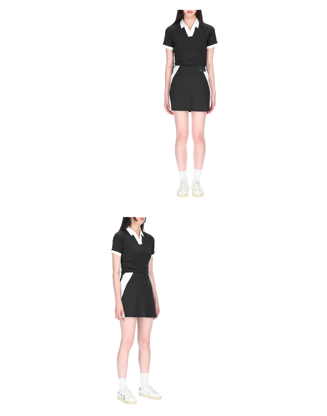 캘러웨이 캘러웨이 컬러블록 스커트 CGKBSD39 002 여성 치마바지 착용컷