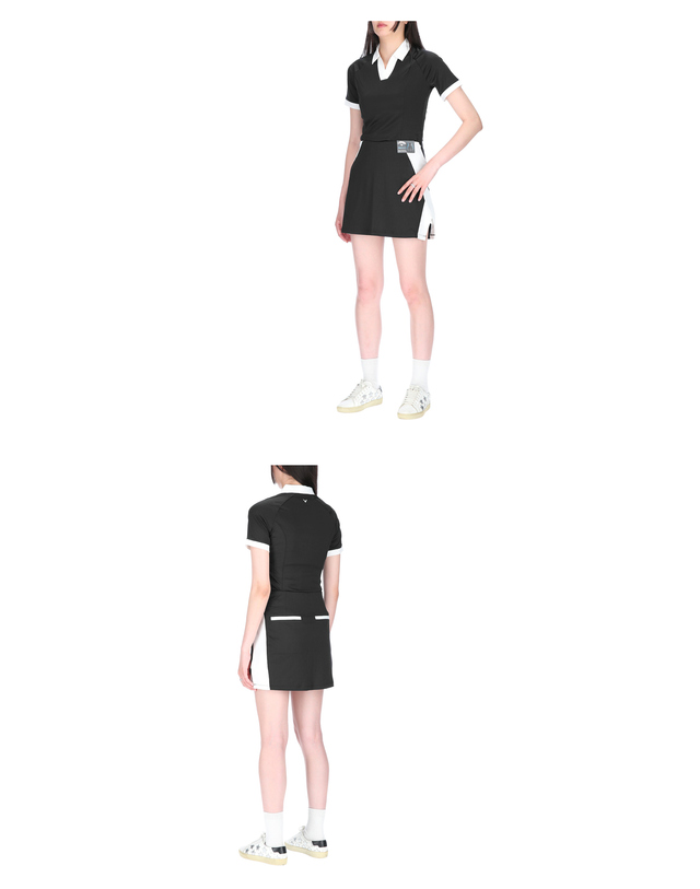 캘러웨이 캘러웨이 컬러블록 스커트 CGKBSD39 002 여성 치마바지 착용컷