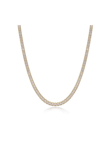 디아모모 Princess-cut Tennis Necklace 42cm