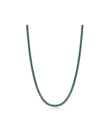 디아모모 Emerald Color Tennis Necklace 42cm