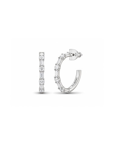 디아모모 Round & Baguette Hoop Earrings
