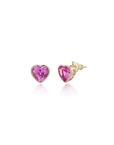 디아모모 Pink Sapphire True Heart Earring