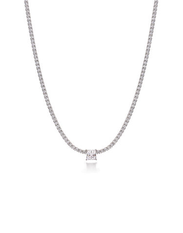 디아모모 White Princess Tennis Necklace 40cm