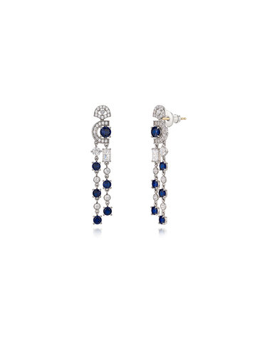 디아모모 ART DECO Sapphire Chandelier Earring