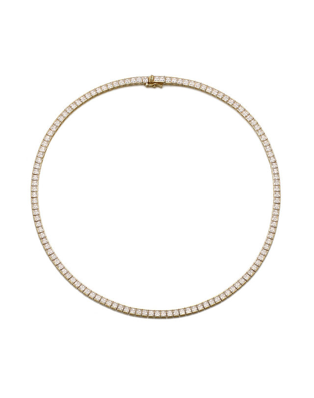 디아모모 디아모모 Princess-cut Tennis Necklace 40cm 착용컷