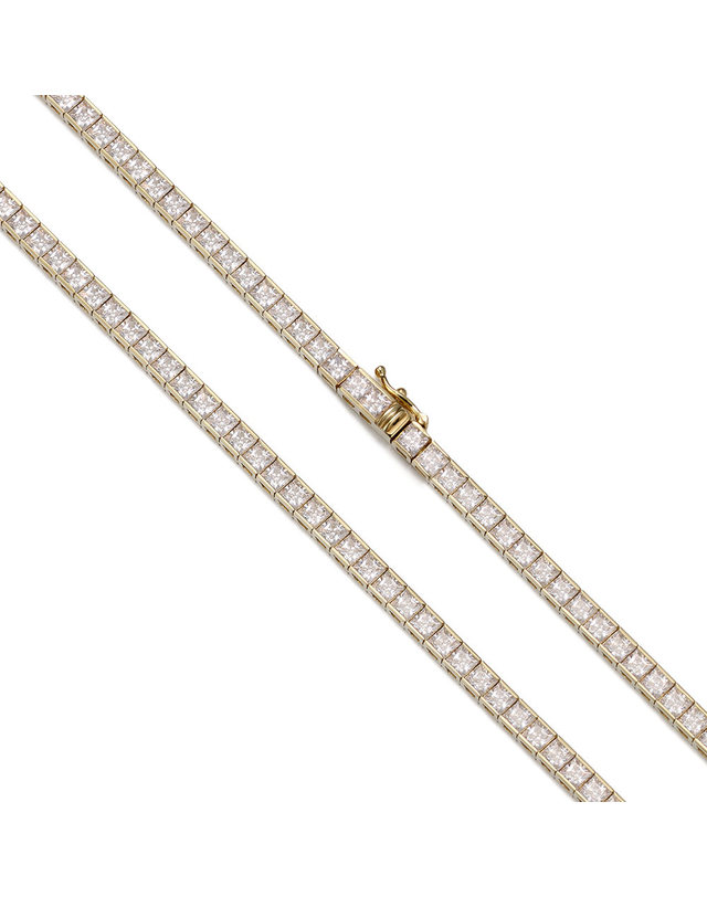 디아모모 디아모모 Princess-cut Tennis Necklace 40cm 착용컷