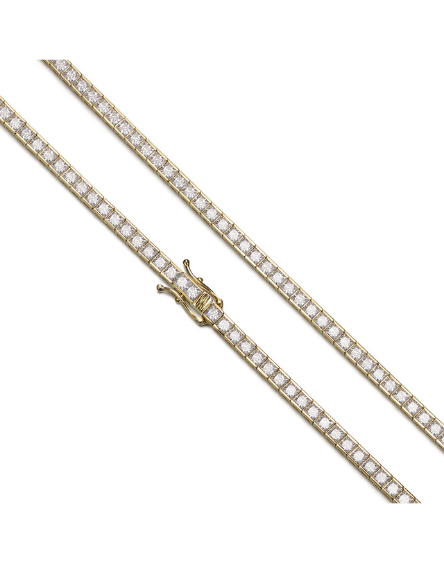 디아모모 디아모모 Princess-cut Glam Tennis Bracelet 16cm 착용컷