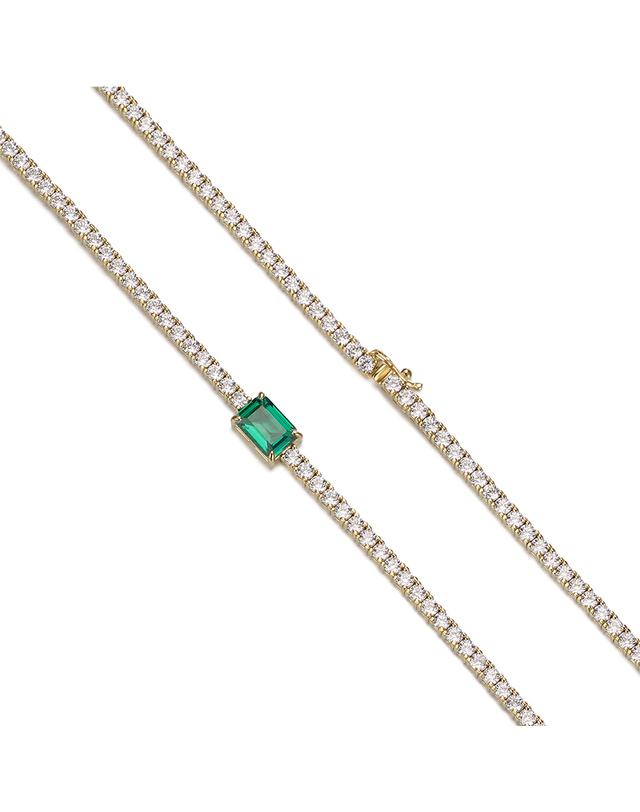 디아모모 디아모모 Frida Dark Emerald Bracelet 18cm 착용컷