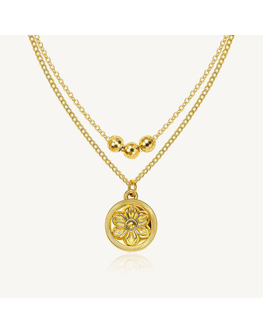 채움 수막새 볼 체인 목걸이 24K 순금 7.5g