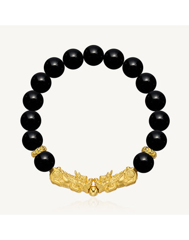 오닉스 유광 10mm 비휴 팔찌 24K 순금