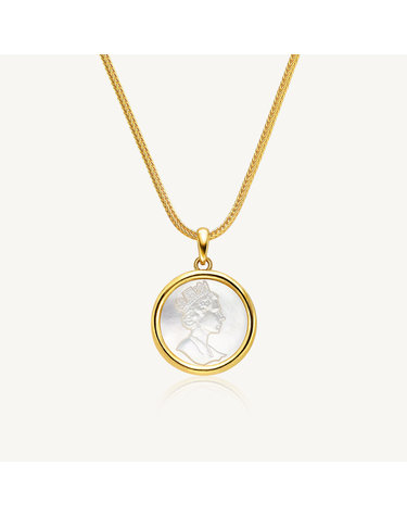 엘리자베스 화이트 쉘 목걸이 24K 순금 11.25g