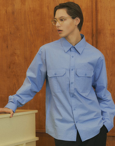 T20004 Big pocket shirt_Blue