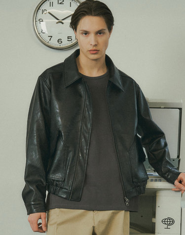 O30001 Fake leather pocket jumper