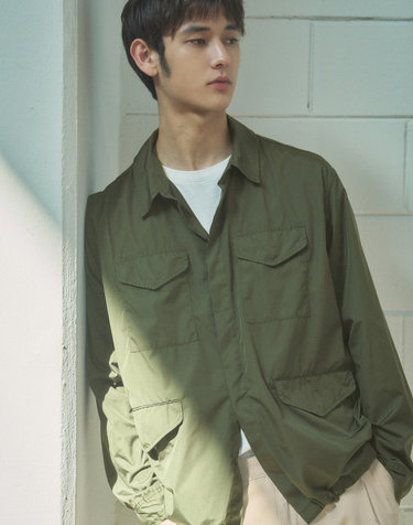 O30007 Military utility jacket_Khaki