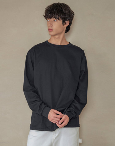 T20051 실켓 라운드 롱 슬리브_Black