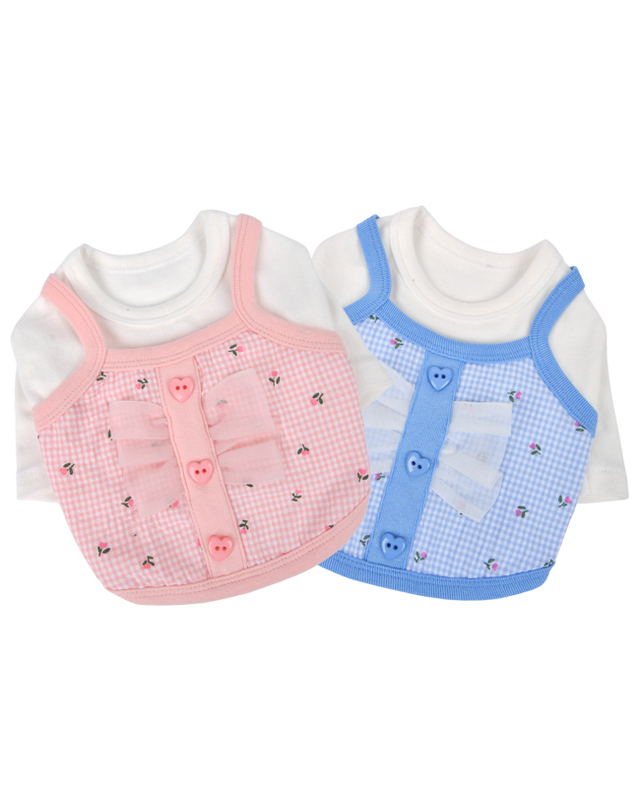 올치 [올치]강아지 리본 레이어드 티셔츠 OAYA-TS6691 착용컷