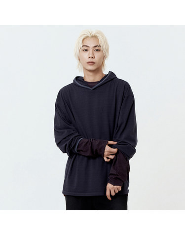 오버다이드 후드 스트라이프 긴팔티_다크퍼플 OUTF63207-612