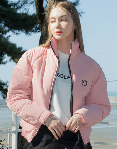 하이브리드 숏패딩 핑크
