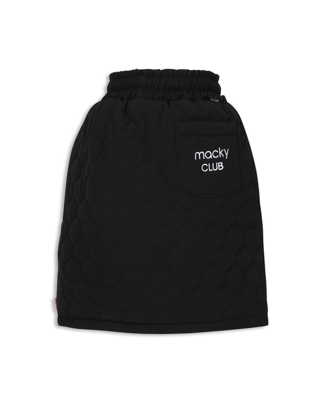 맥키 패딩 밴딩 스커트 블랙 착용컷