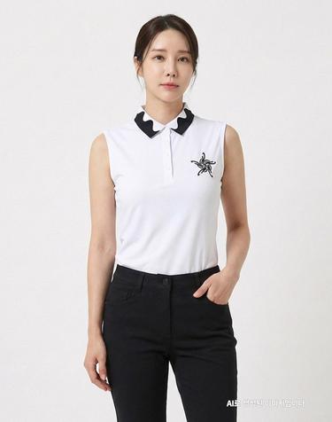 [팜스프링스] 여성 카라 배색 민소매 티셔츠_STSL222272