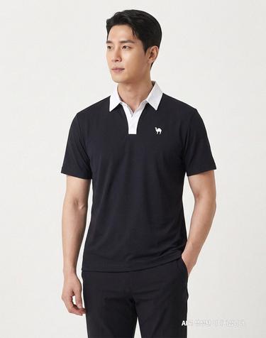 [팜스프링스] 남성 트임카라 배색 반팔티셔츠_STSM232187