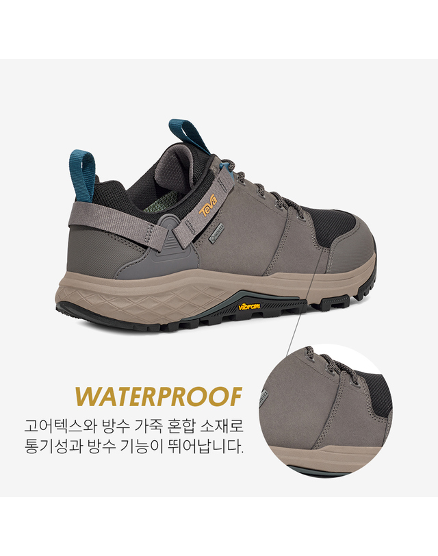 테바 [본사정품] 테바 비브람솔 남성 그랜드뷰 GTX 로우 (DGG) STVM2334094-DGG 착용컷